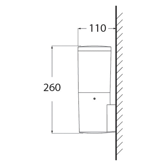 Aplique Exterior Estanco Amelia 26 cm Gris con CCT Fumagalli - imagen 2 | Interlusa