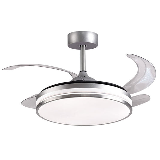 Ventilador de Techo con Luz KEPLER 108 cm Aspas Retráctiles Plata Belair - vista principal | Interlusa