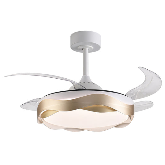 Ventilador de Techo con Luz Ondas Oro 108 cm Aspas Retráctiles Belair - vista principal | Interlusa