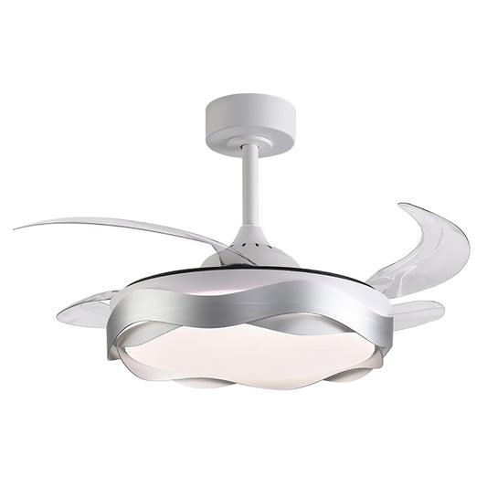 Ventilador de Techo Ondas 108 cm Aspas Retráctiles Plata con Luz LED Belair - vista principal | Interlusa