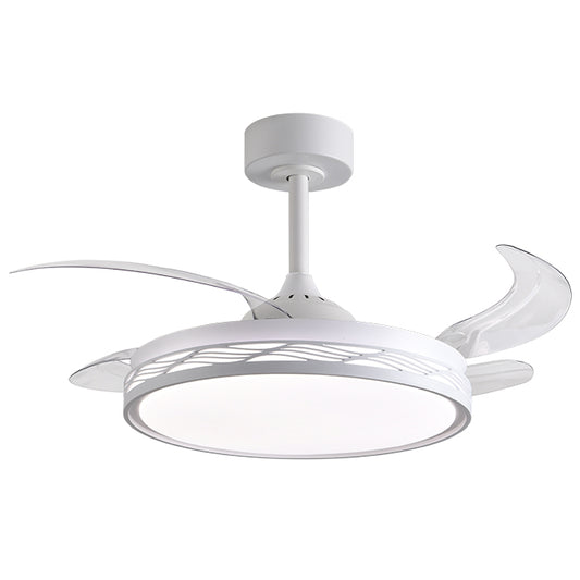 Ventilador de Techo con Luz RIGA 108 cm Aspas Retráctiles Blanco Plata Belair - vista principal | Interlusa