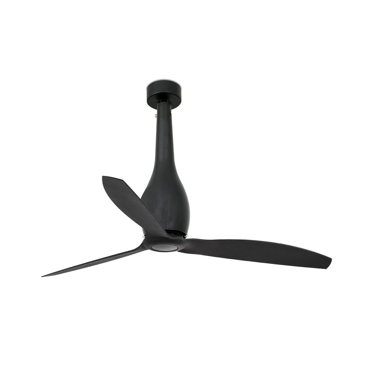Ventilador de techo ETERFAN M negro mate FARO 32006WW con motor DC silencioso, mando a distancia, función inversa y ventilación eficiente para el hogar