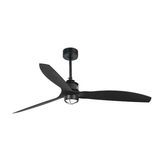 Ventilador de techo LED JUST FAN M negro mate FARO 32100WW-10 con luz LED, motor DC, función inversa, mando a distancia y control Smart Wiz para ventilación en el hogar