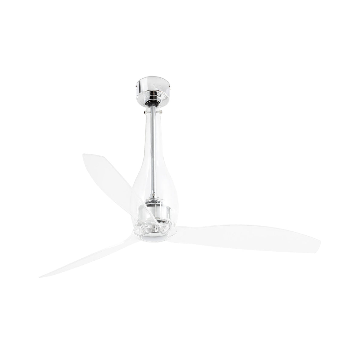 Ventilador de techo ETERFAN M WIZ transparente sin luz FARO 33381WW, motor DC, mando a distancia, función inversa para ventilación en el hogar