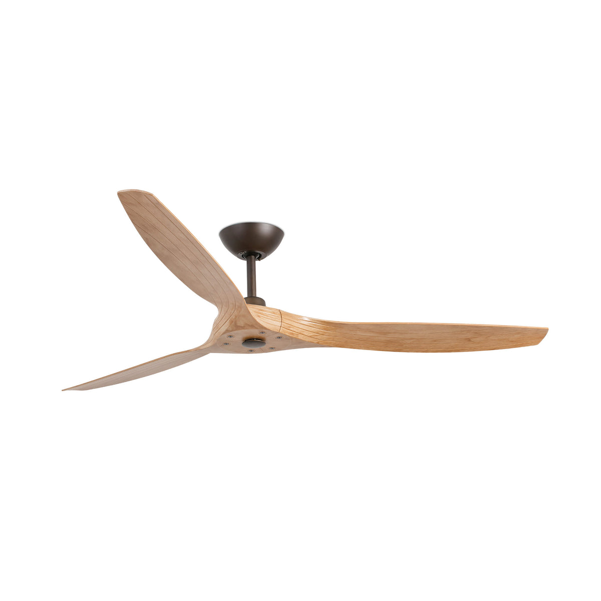 Ventilador de techo Morea L Marrón Claro WIZ FARO 33519WW, sin luz, motor DC 6 velocidades, función inversa para techos inclinados y hogar.