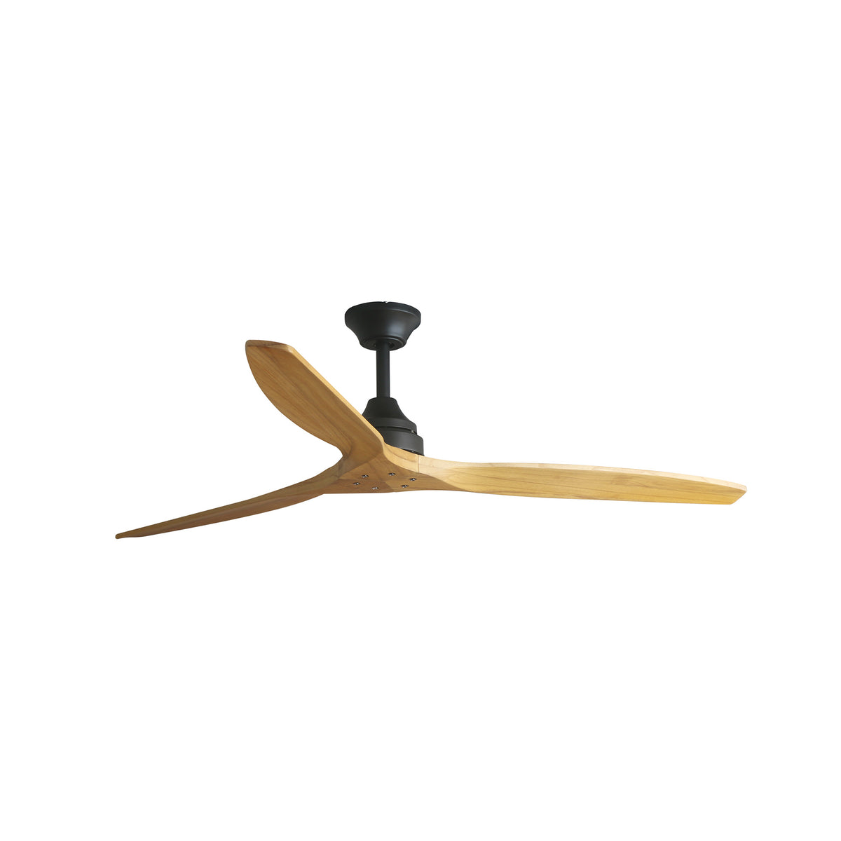 Ventilador de techo ALO L negro mate con madera arce WIZ de Faro 33718DCWW, motor DC sin luz, 6 velocidades, mando a distancia, ventilación para hogar, salón y dormitorio