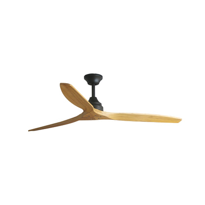 Ventilador de techo ALO L negro mate con madera arce WIZ de Faro 33718DCWW, motor DC sin luz, 6 velocidades, mando a distancia, ventilación para hogar, salón y dormitorio