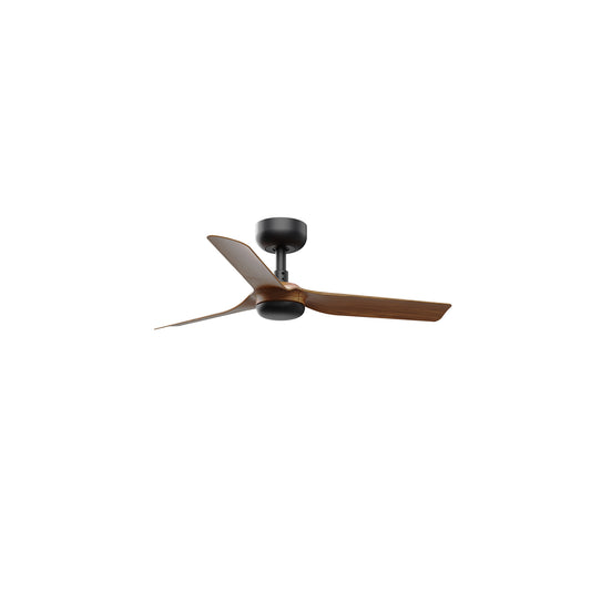 Ventilador de techo MINI PUNT S negro/nogal FARO 33823WW con motor DC, mando a distancia, función inversa y sin luz para ventilación en hogar y oficina