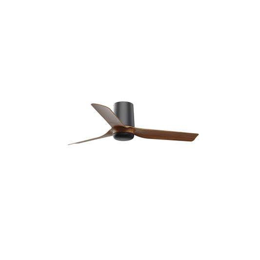 Ventilador de techo MINI PUNT TUB S en negro y nogal de FARO modelo 33835WW, con motor DC, 6 velocidades, mando a distancia y diseño para ventilación interior en el hogar