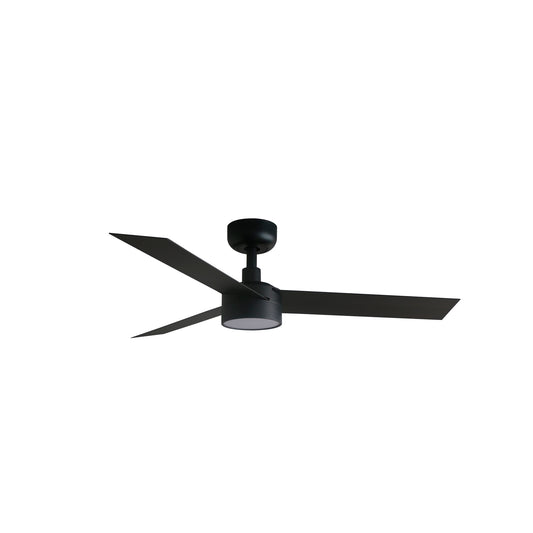 Ventilador de techo con luz LED CRUISER S negro mate WIZ FARO 34289WW-1TW, motor DC, mando a distancia y función inversa para ventilación en hogar moderno