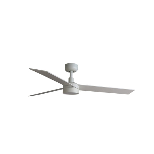 Ventilador de techo RUDDER L con luz LED blanco mate y fresno de FARO 34297WW-1TW, motor DC reversible, mando a distancia para ventilación en el hogar