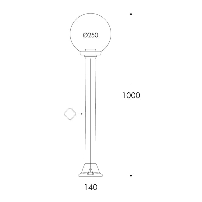 Farola de Exterior GLOBE 100 cm Negra con Bombilla LED CCT Fumagalli - imagen 2 | Interlusa