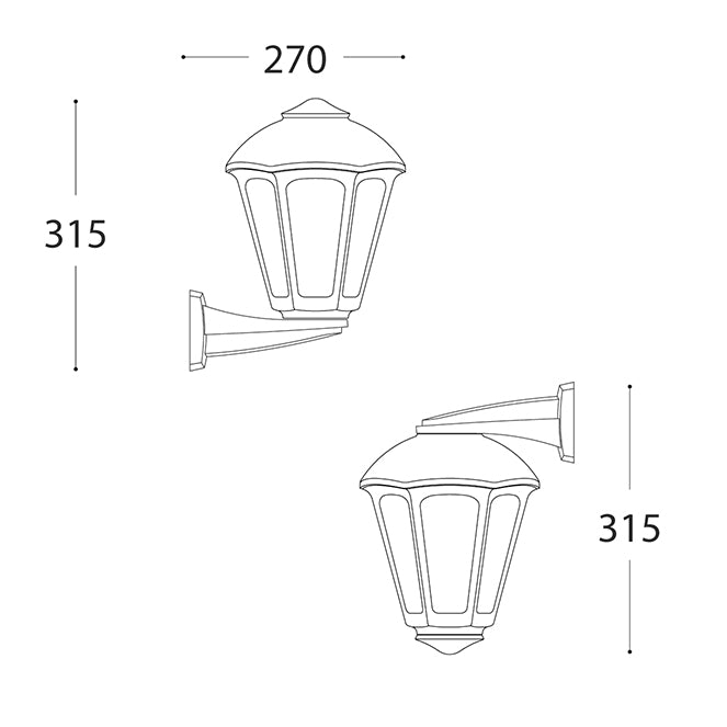 Aplique de Exterior GIAMPY 1xE27 IP55 Negro Fumagalli - imagen 3 | Interlusa · Ref. H21.240.000.AXE27