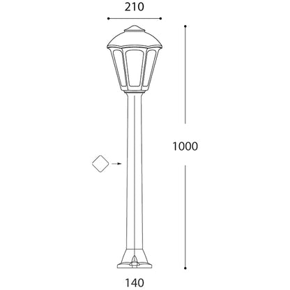 Farola de Exterior GIAMPY 99,5 cm IP55 Negra Fumagalli - imagen 3 | Interlusa