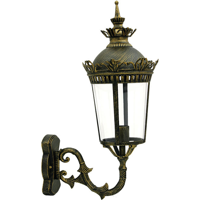 Aplique EVEREST IP44 1xE27 L.24xAn.31xAl.60cm - Negro/oro | Interlusa · Ref. JH73922*W PR*DO