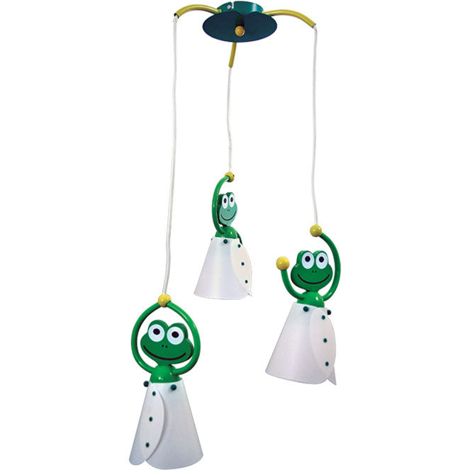 Lámpara Colgante Infantil Sapo 34 cm Verde y Blanco Interlusa - vista principal | Interlusa