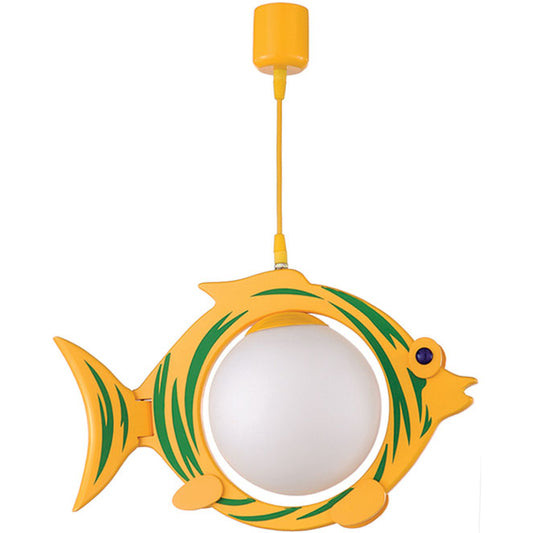 Colgante Infantil PEIXE 46 cm E14 60W Amarillo Lumit - vista principal | Interlusa