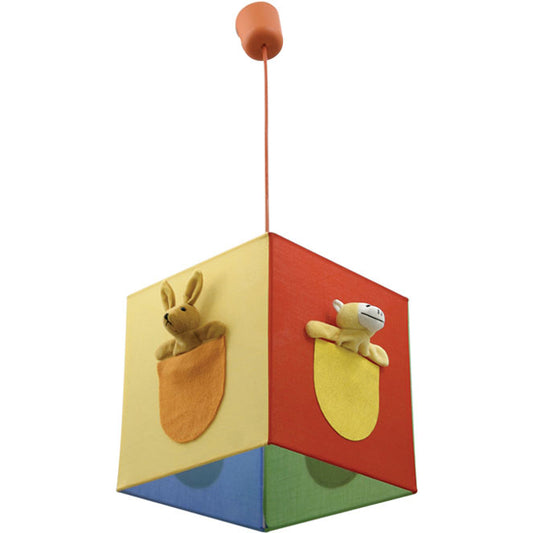 Colgante Infantil ZOO Cuadrado 25 cm E27 60W Multi Colores Lumit - vista principal | Interlusa