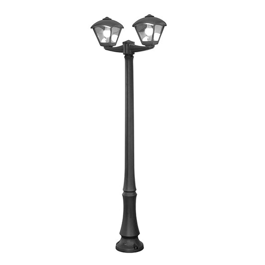 Farola de Exterior DARIO 220 cm 2xE27 CCT IP55 Negra Fumagalli - vista principal | Interlusa