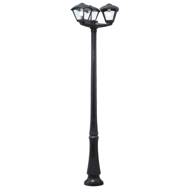 Farola de Exterior DARIO 220 cm CCT Negra con 3 Bombillas LED Fumagalli - vista principal | Interlusa