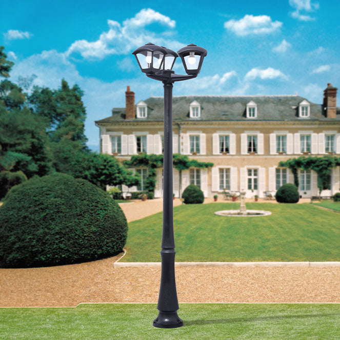 Farola de Exterior DARIO 220 cm CCT Negra con 3 Bombillas LED Fumagalli - imagen 2 | Interlusa