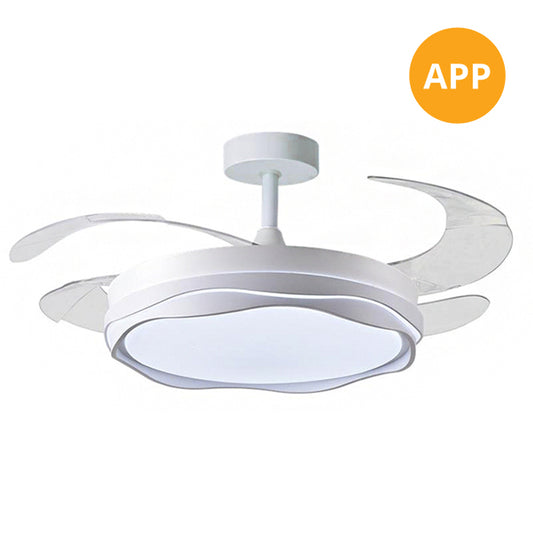 Ventilador de Techo con Luz CRETA 108 cm Aspas Retráctiles Blanco Belair - vista principal | Interlusa