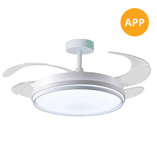 Ventilador de Techo con Luz Kioto 108 cm Aspas Retráctiles Blanco Belair - vista principal | Interlusa · Ref. V1014 WH