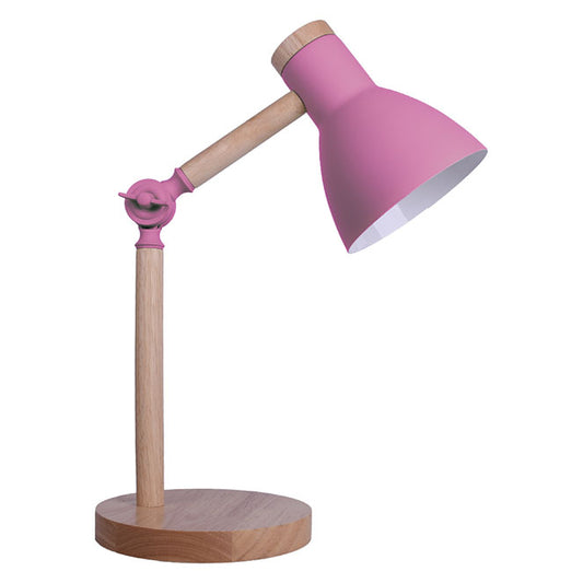 Flexo de Sobremesa Teacher 47 cm Rosa Mate con Madera Interlusa - vista principal | Interlusa