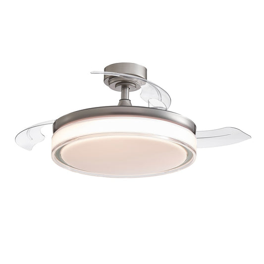 Ventilador de Techo con Luz LED Aneto 72W Aspas Retráctiles Níquel CristalRecord - vista principal | CristalRecord