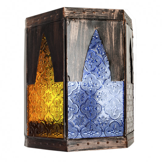 Aplique Artesanal Meknes 25 cm Metal y Cristal Marrón Fabrilamp - vista principal | Fabrilamp / Abrila