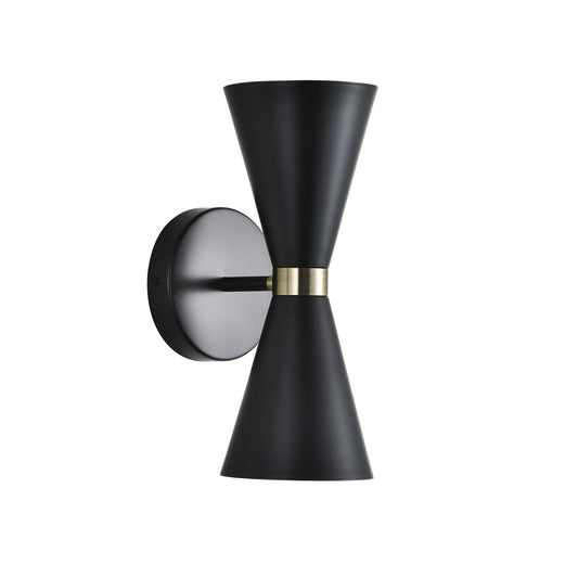 Aplique de Pared Greta 2 Luces E27 Negro Moderno CristalRecord - vista principal | CristalRecord