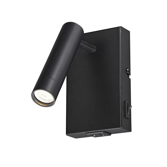 Aplique de Pared con Lector Slim Negro USB CristalRecord - vista principal | CristalRecord