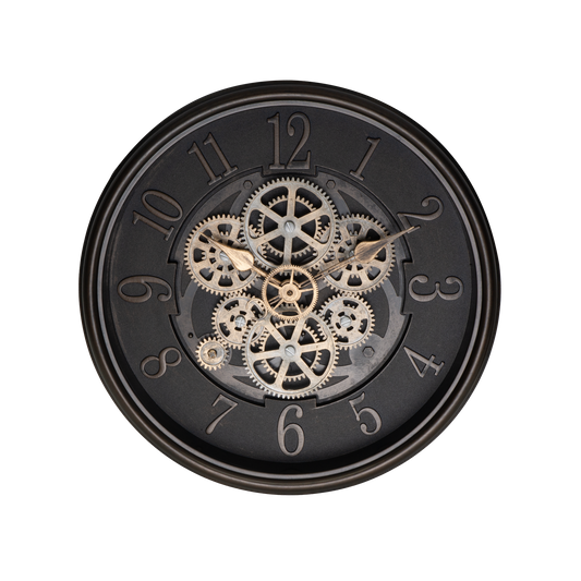 Reloj de Pared Ardales 40 cm Engranajes Marrón Cuero Fabrilamp - vista principal | Fabrilamp / Abrila · Ref. 217614014