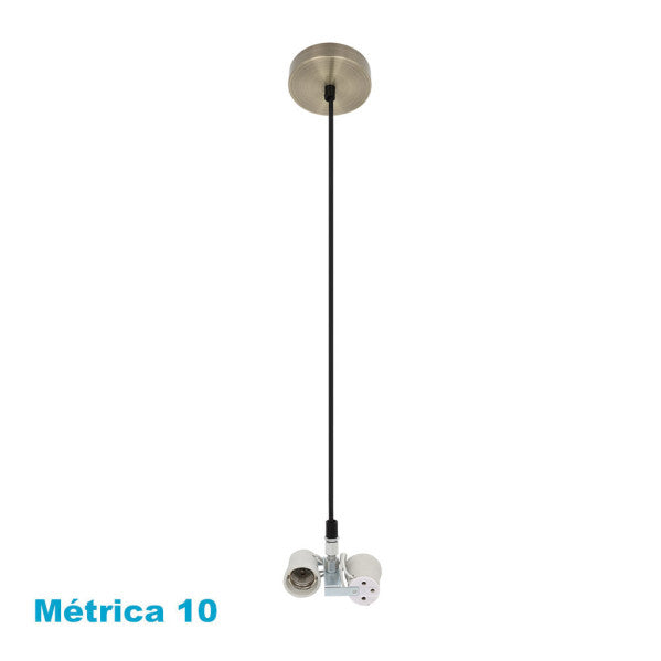 Armazón Colgante Doble Cara 2xE27 Cuero Fabrilamp - vista principal | Fabrilamp / Abrila