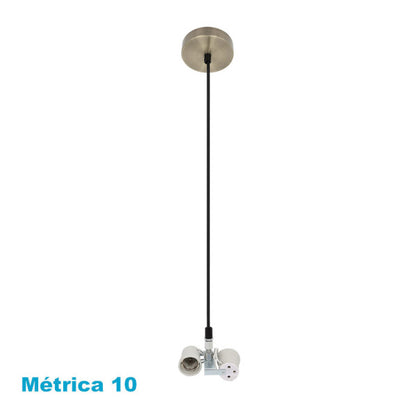 Armazón Colgante Doble Cara 2xE27 Cuero Fabrilamp - vista principal | Fabrilamp / Abrila