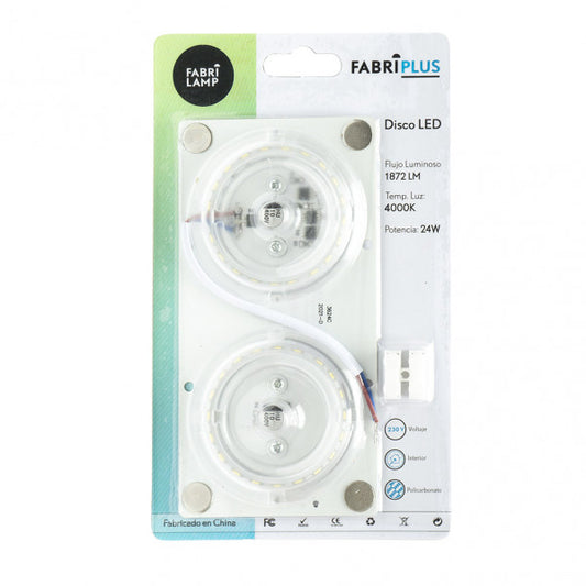 Disco LED Magnético Placa 24 W Blanco Natural Fabrilamp - vista principal | Fabrilamp / Abrila