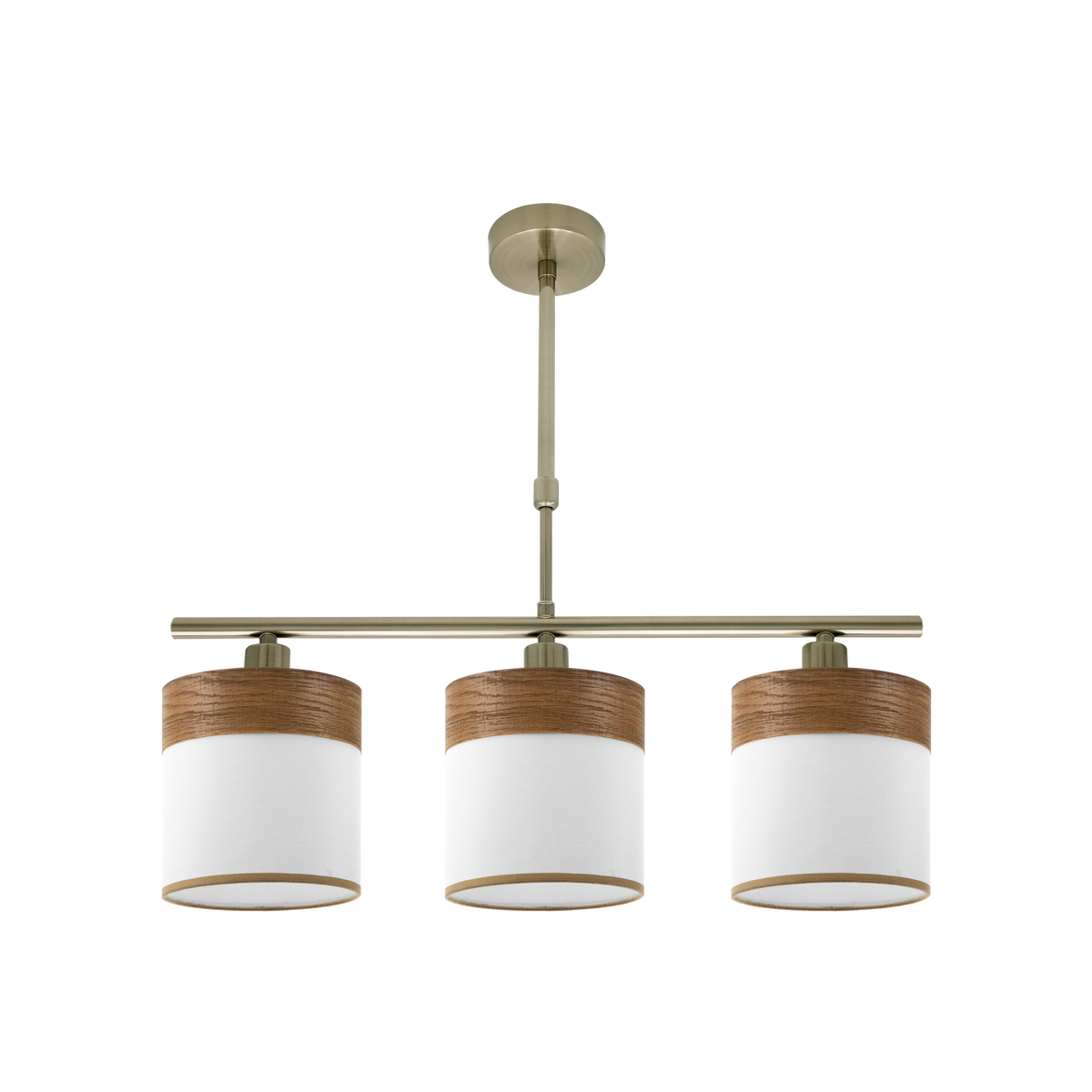 Lámpara de Techo Cloe 3 Luces E14 Cuero y Madera Oscura Fabrilamp - vista principal | Fabrilamp / Abrila · Ref. 175453084