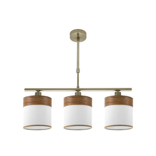 Lámpara de Techo Cloe 3 Luces E14 Cuero y Madera Oscura Fabrilamp - vista principal | Fabrilamp / Abrila · Ref. 175453084