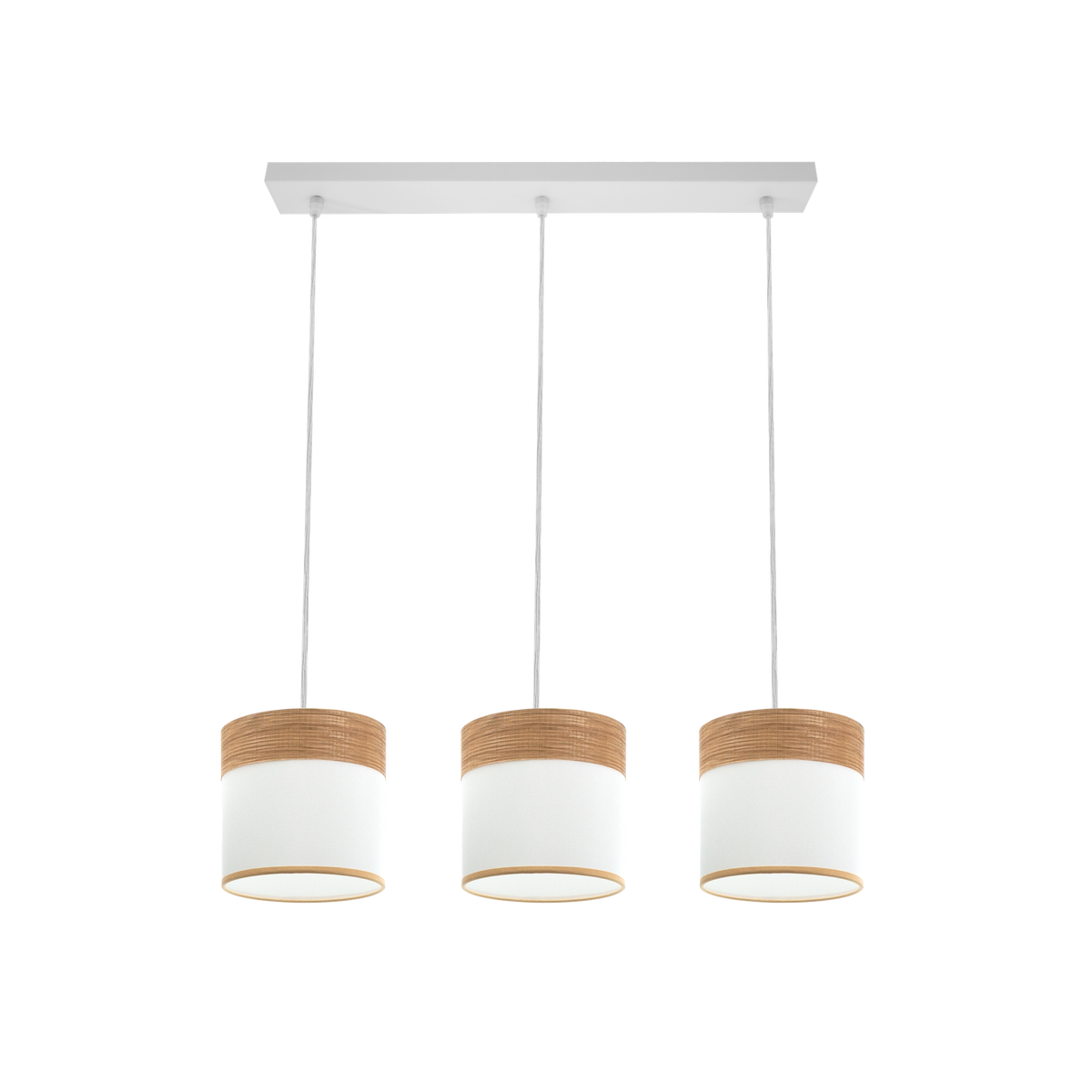 Regleta de Pared Cloe 3 Luces E27 Blanco y Madera Clara Fabrilamp - vista principal | Fabrilamp / Abrila · Ref. 175493085