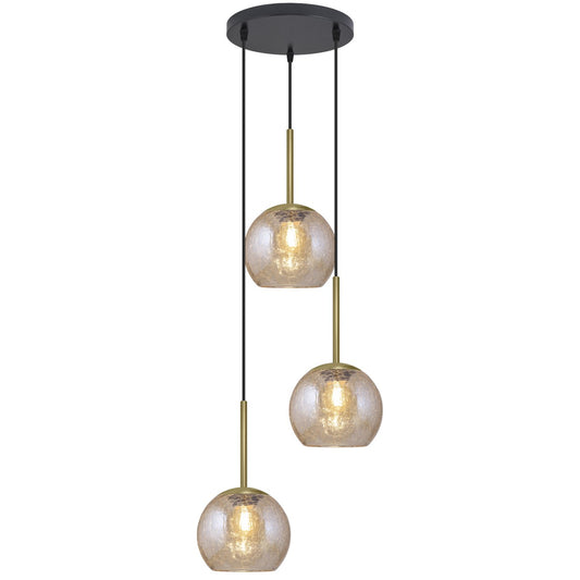 Colgante 3 luces Cacela Negro-Ámbar AJP / Alemar - Ref. 11742 - lozguru.com