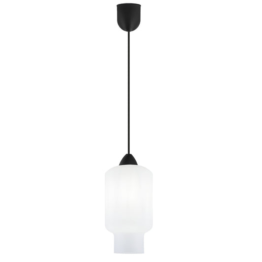 Lámpara Colgante Babel Negro y Opal Blanca 1x60W E-27 AJP - vista principal | AJP / Alemar