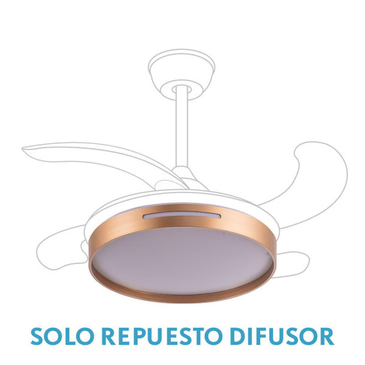 Difusor de Repuesto Mbatis Oro para Ventilador de Techo Fabrilamp - vista principal | Fabrilamp / Abrila