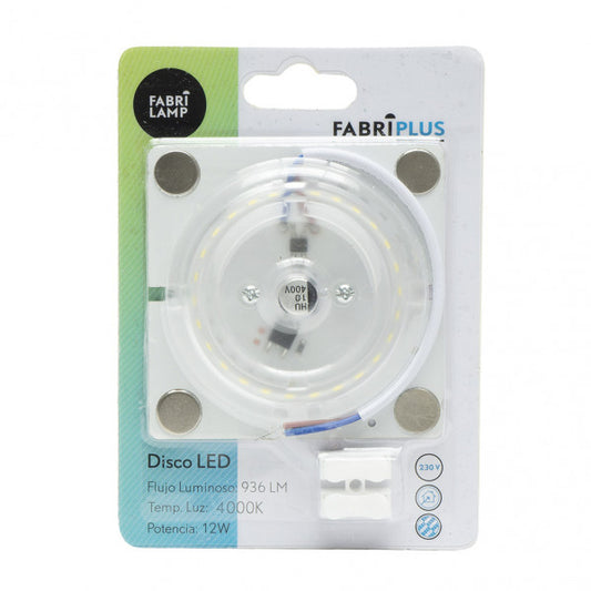 Disco LED Magnético Cuadrado Placa 12W Blanco Natural Fabrilamp - vista principal | Fabrilamp / Abrila