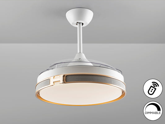Ventilador de techo Schuller Herón 175180D - Blanco y Oro - lozguru.com