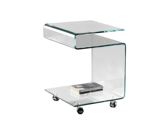 Mesa Auxiliar Cristal Transparente - Schuller - Calidad Premium | lozguru.com