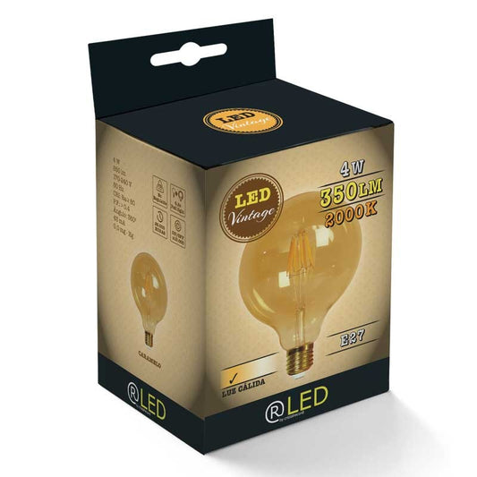 Bombilla LED Decorativa G125 E27 4W 350lm 2000K Caramelo CristalRecord - imagen 2 | CristalRecord