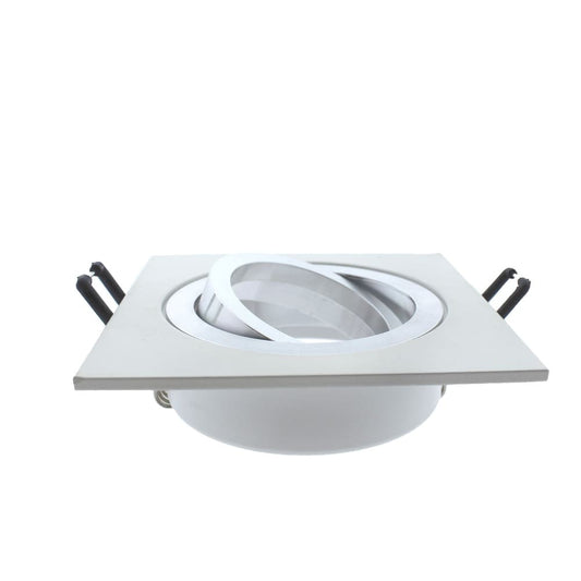 Empotrable Cuadrado Basculante Helium 9 cm GU10 Blanco Aluminio CristalRecord - imagen 2 | CristalRecord