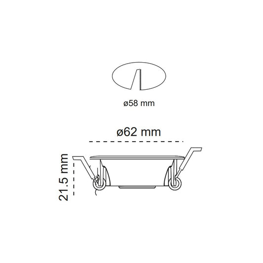 Empotrable Redondo Basculante Fit 62 Aluminio Cromo Mate CristalRecord - imagen 2 | CristalRecord