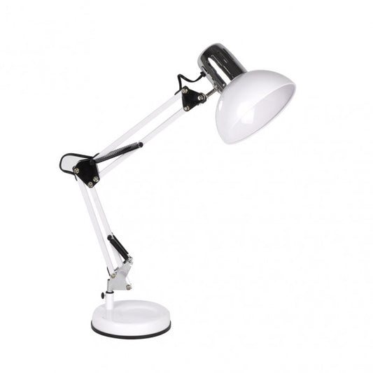 Flexo de Mesa Articulable Rutilo 1xE27 Blanco y Cromo Fabrilamp - vista principal | Fabrilamp / Abrila
