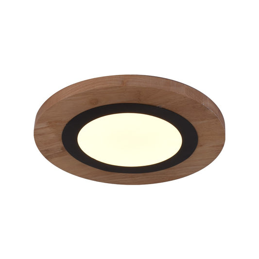 Plafón LED Smart Hasbi 20W 1200 lm 3CCT Negro y Madera CristalRecord - vista principal | CristalRecord